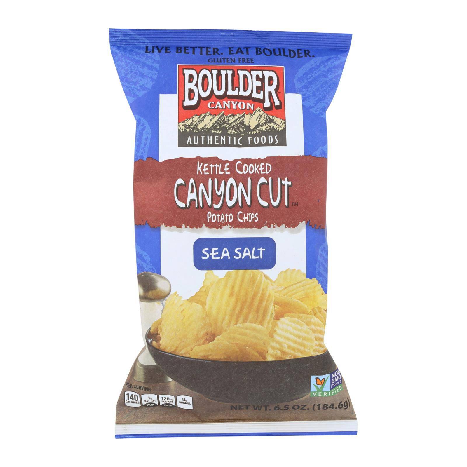 Kettle Cooked Canyon Cut Potato Chips - Natural - Case Of 12, 6.5 Oz