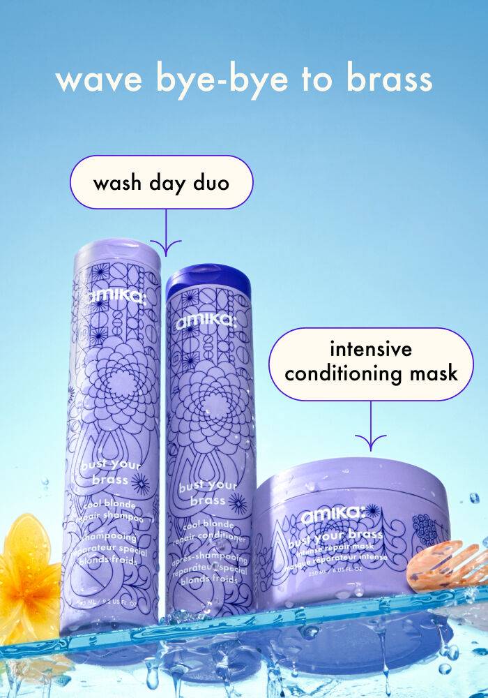 みか amika Bust Your Brass Cool Blonde Strength Repair Shampoo