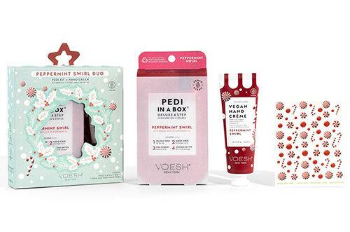 Limited Edition Peppermint Swirl Duo Pedi Kit + Hand Cr&egrave;me