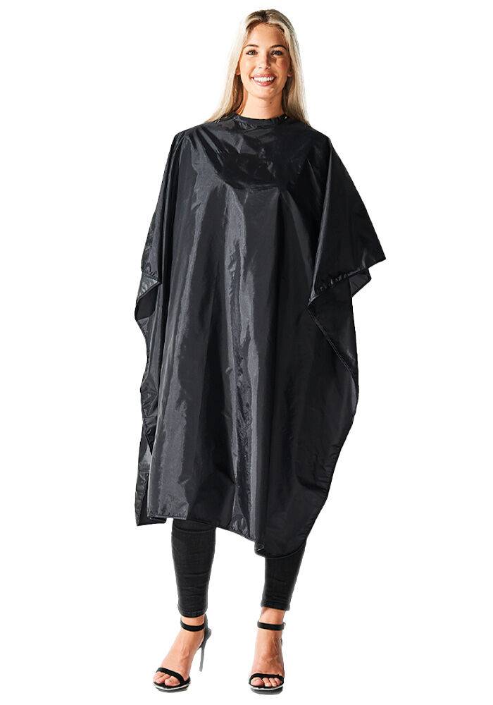 Nylon Chemical Barber Cape - Black