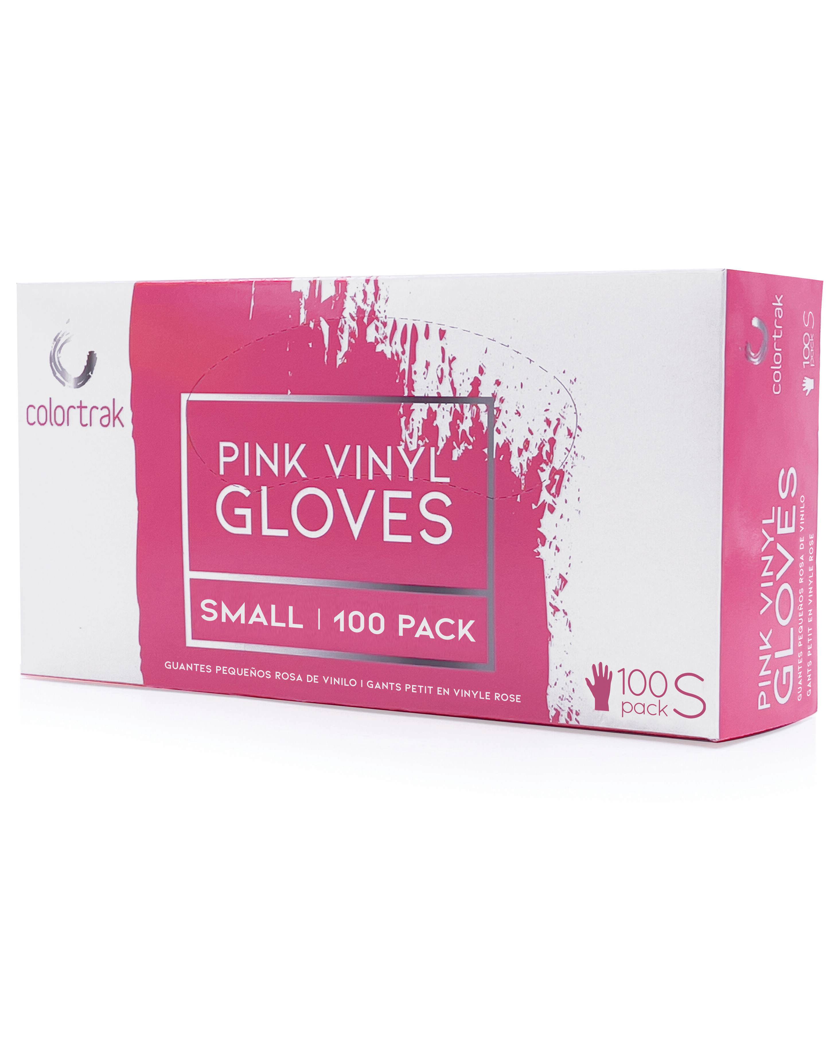 Colortrak 100ct Pink Vinyl Gloves