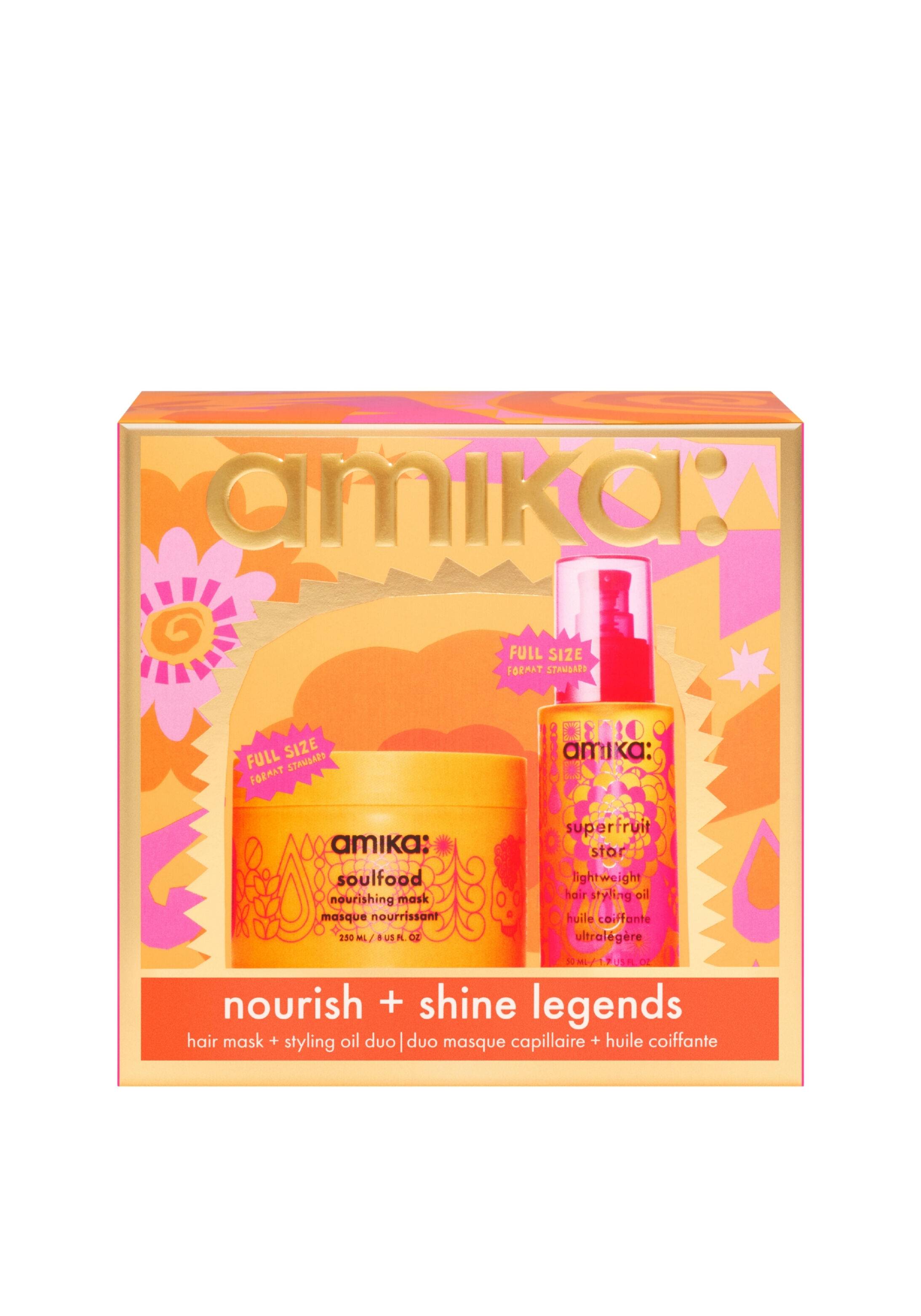 nourish + shine legends mask and hair oil set