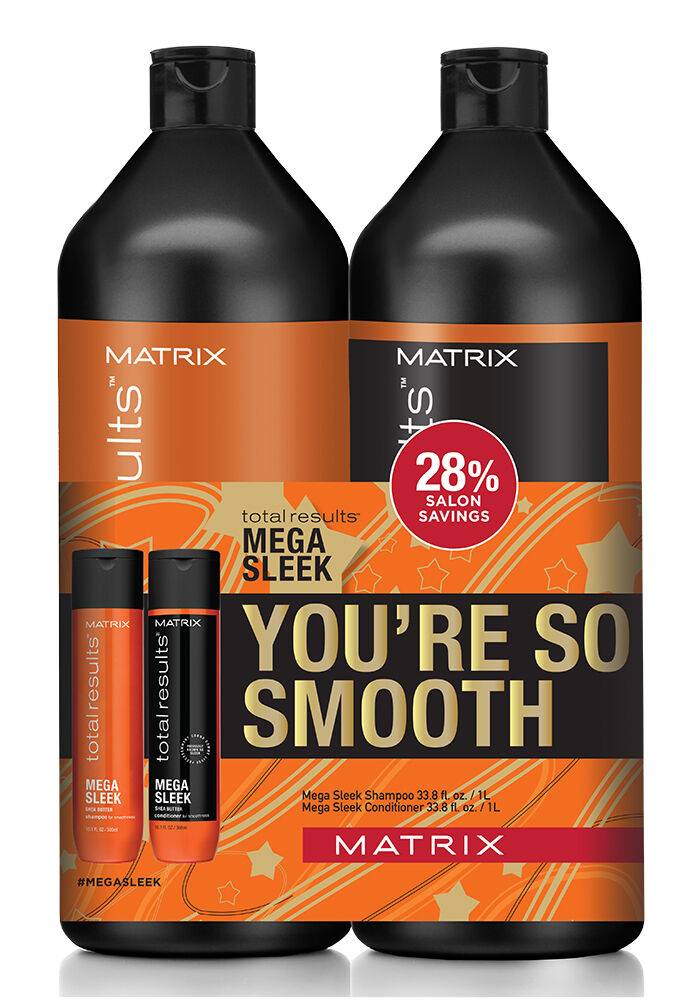 Mega Sleek Shampoo and Conditioner Liter Duo