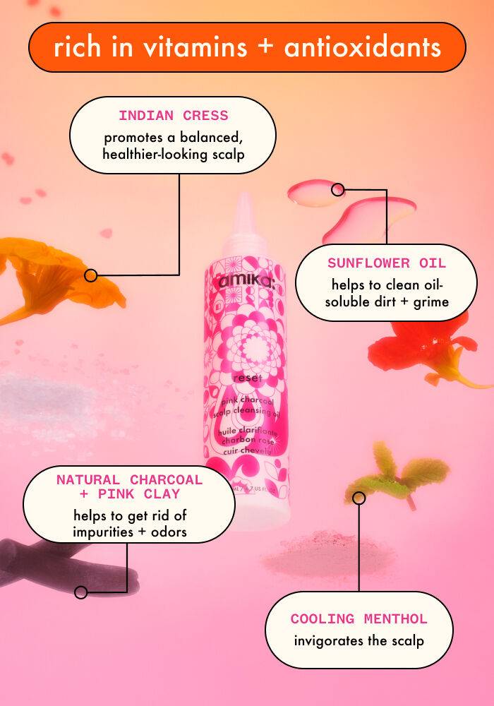 Vibrant Amika Pink Charcoal Scalp Cleansing Oil Image Collection